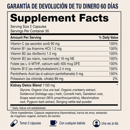 Pureva Salud Renal – Fórmula Avanzada de Soporte Renal
